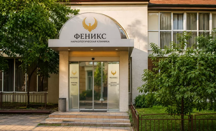 Вход в наркологическую клинику «Феникс» в Крымске